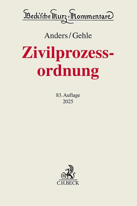 Cover: 9783406819926 | Zivilprozessordnung | mit GVG und anderen Nebengesetzen | Buch | 2024