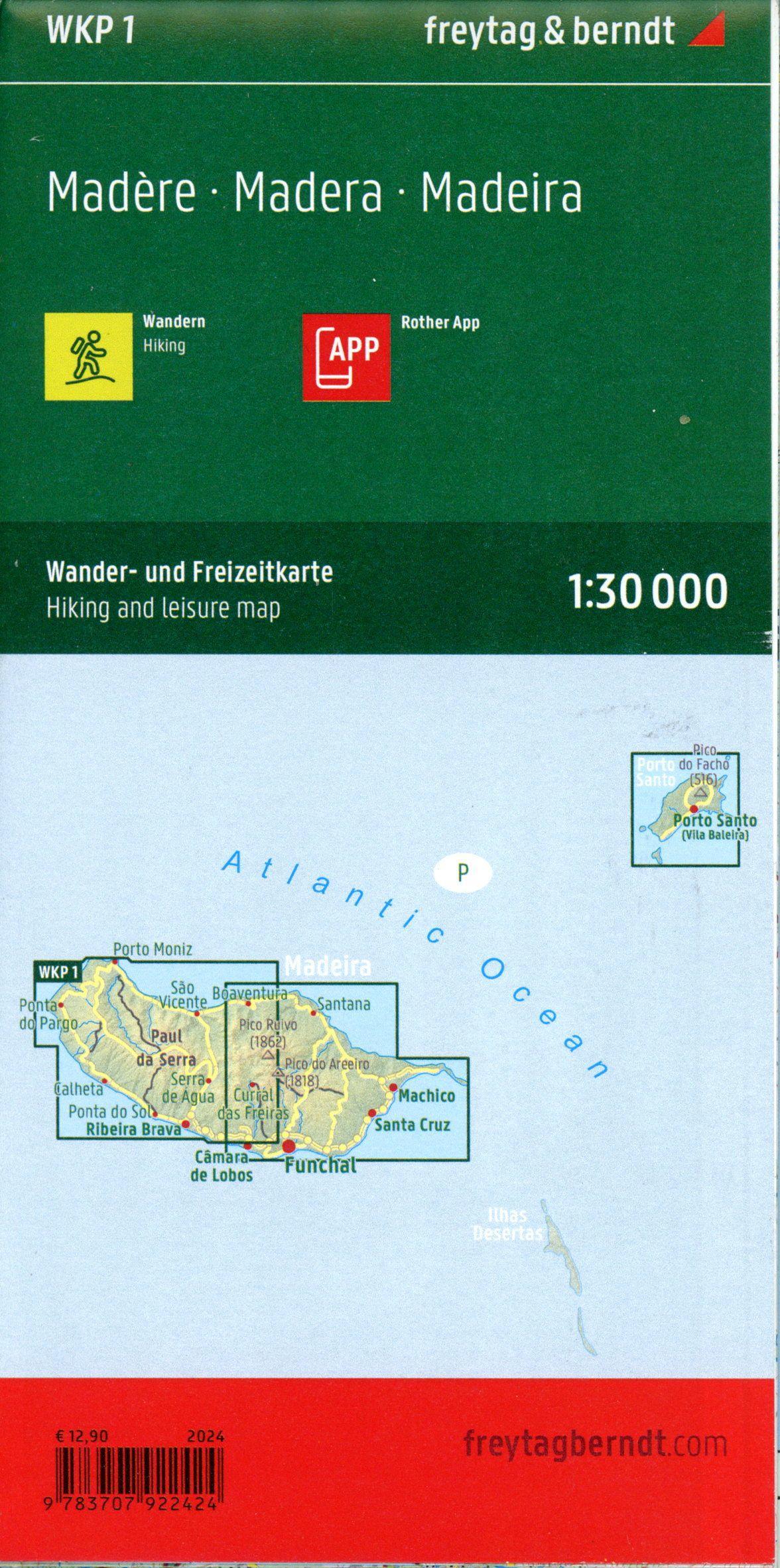 Bild: 9783707922424 | Madeira, Wander- und Freizeitkarte 1:30.000, freytag &amp; berndt | Berndt