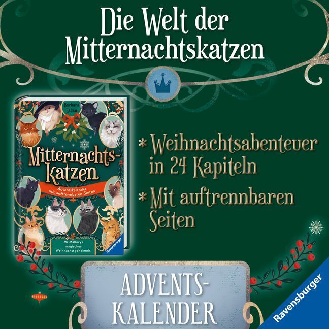 Bild: 9783473489220 | Ravensburger Mitternachtskatzen: Das große Rätselbuch Vielfältige...