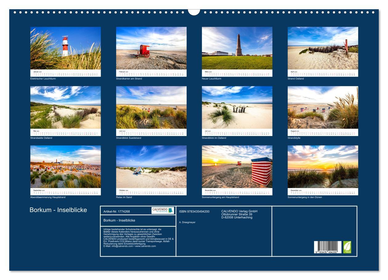 Bild: 9783435494200 | Borkum - Inselblicke (Wandkalender 2025 DIN A2 quer), CALVENDO...