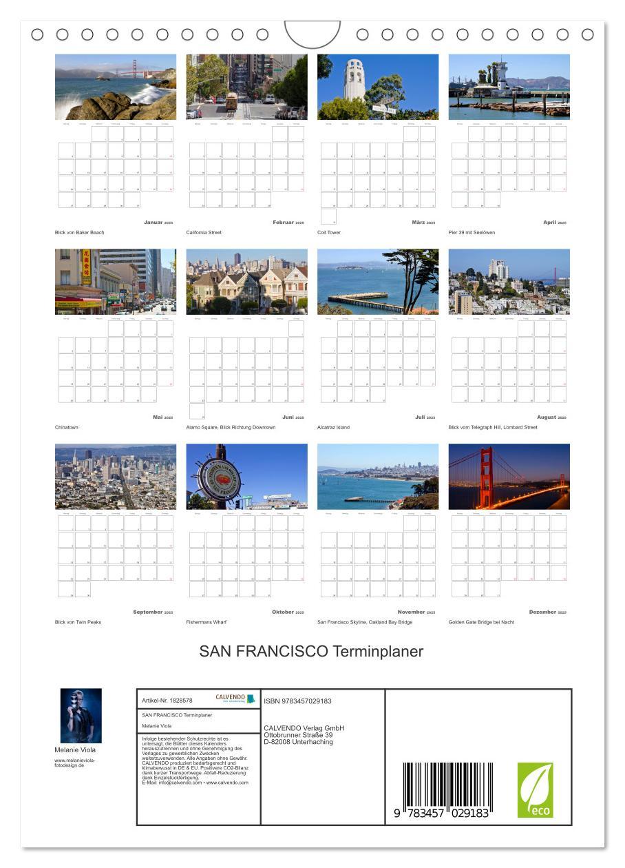 Bild: 9783457029183 | SAN FRANCISCO Terminplaner (Wandkalender 2025 DIN A4 hoch),...