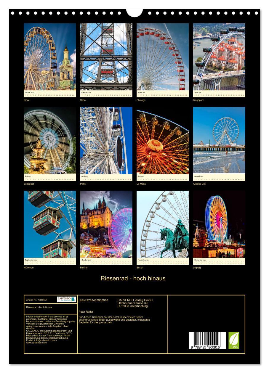 Bild: 9783435900916 | Riesenrad - hoch hinaus (Wandkalender 2025 DIN A3 hoch), CALVENDO...