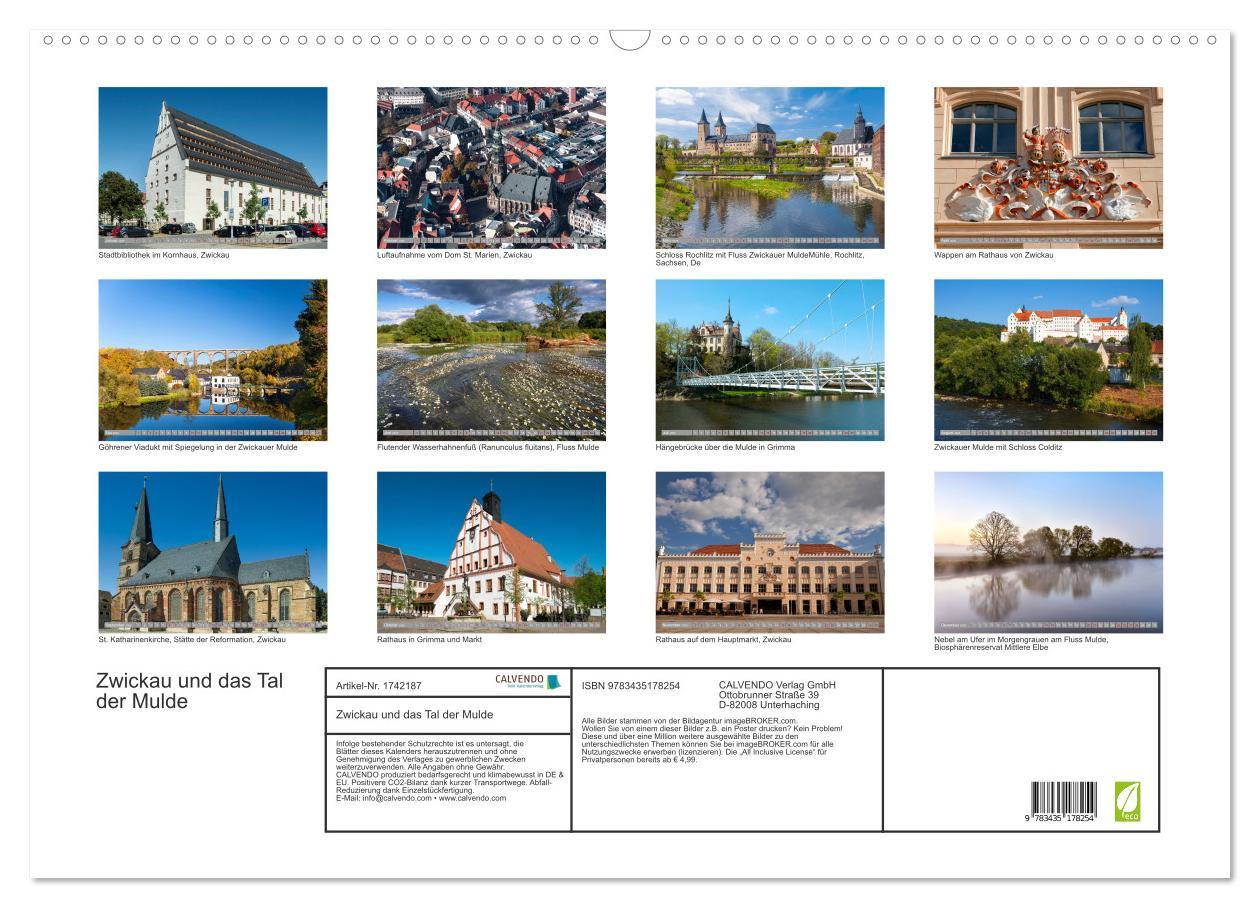 Bild: 9783435178254 | Zwickau und das Tal der Mulde (Wandkalender 2025 DIN A2 quer),...