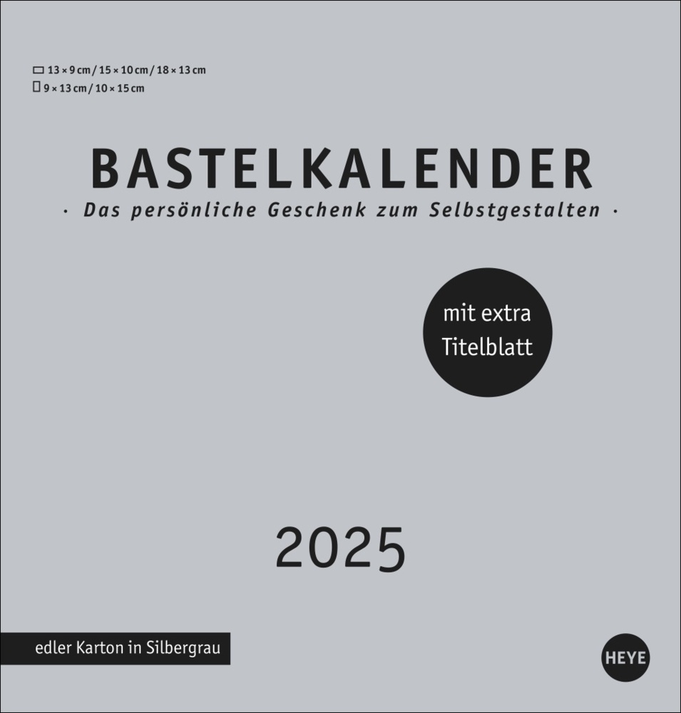 Cover: 9783756407903 | Premium-Bastelkalender silbergrau mittel 2025 | Kalender | 14 S.