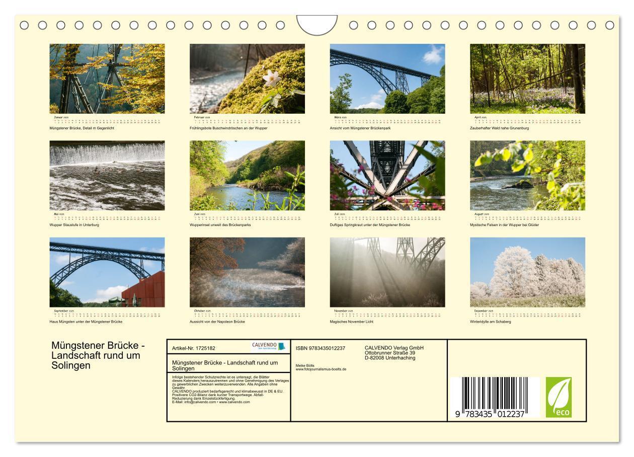 Bild: 9783435012237 | Müngstener Brücke - Landschaft rund um Solingen (Wandkalender 2025...