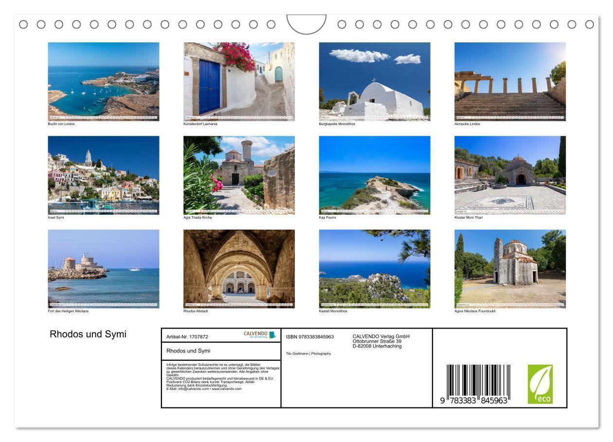 Bild: 9783383845963 | Rhodos und Symi (Wandkalender 2025 DIN A4 quer), CALVENDO...