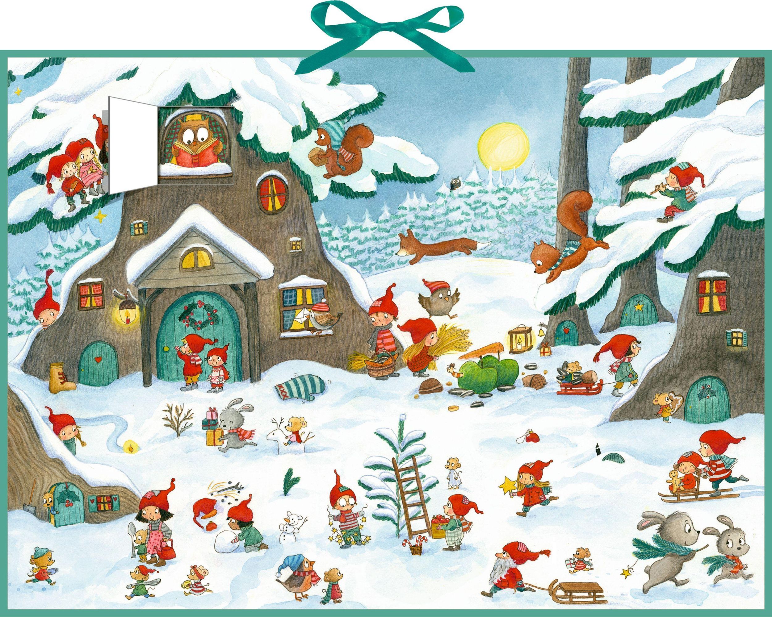 Cover: 4050003955131 | Wand-Adventskalender - Im Wichtel-Winterwald | Wimmelkalender | Kaden