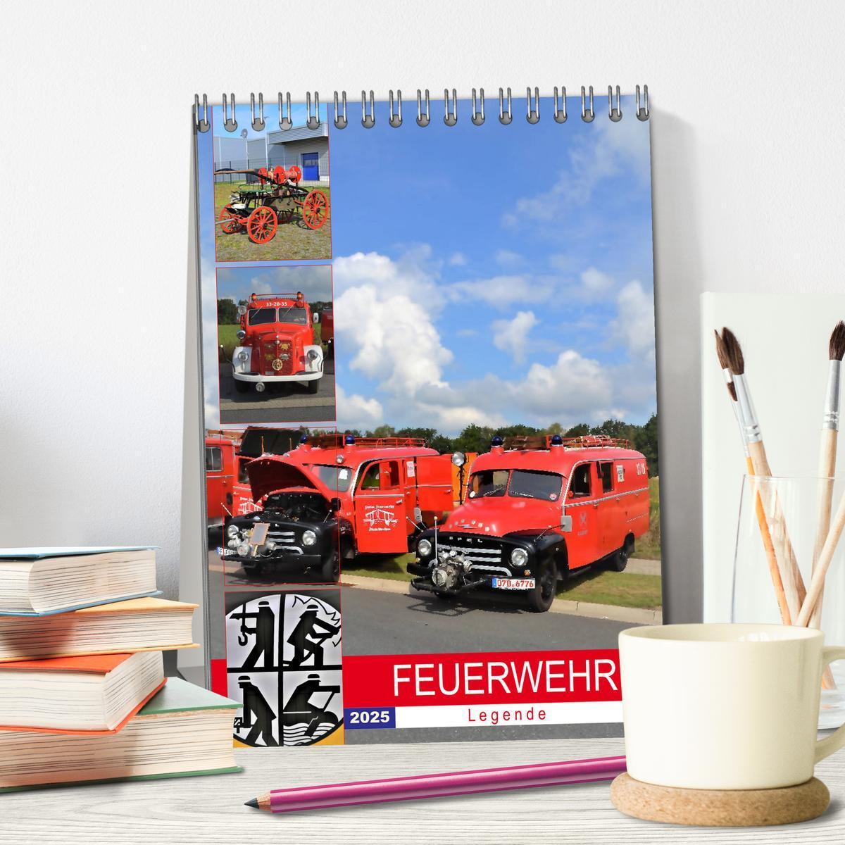 Bild: 9783435939947 | FEUERWEHR-Legende (Tischkalender 2025 DIN A5 hoch), CALVENDO...