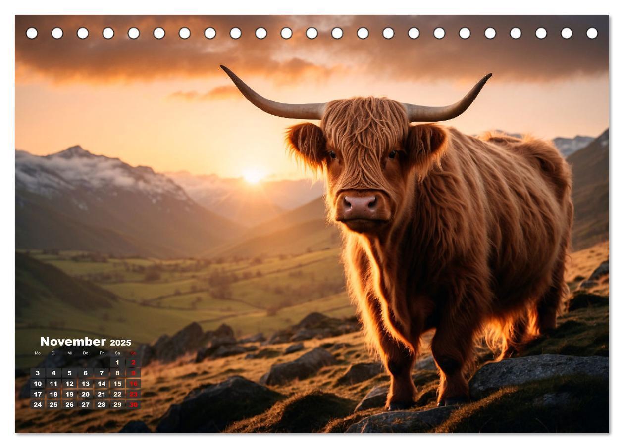 Bild: 9783383841309 | Highland Kühe (Tischkalender 2025 DIN A5 quer), CALVENDO...