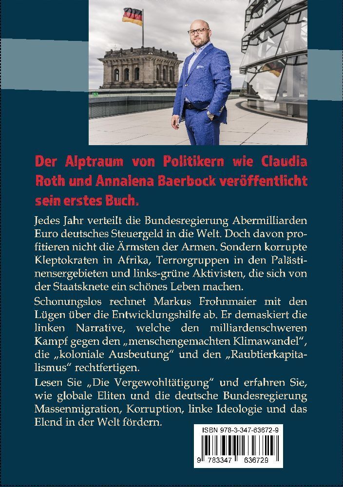 Bild: 9783347636729 | Die Vergewohltätigung | Markus Frohnmaier (u. a.) | Taschenbuch