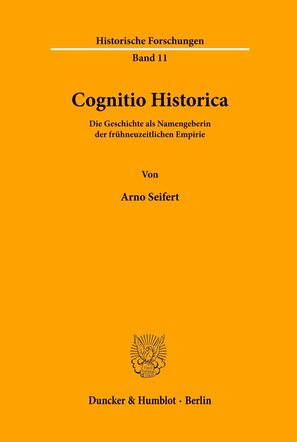 Cover: 9783428037940 | Cognitio Historica. | Arno Seifert | Taschenbuch | Paperback | 202 S.