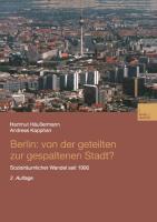 Cover: 9783810036766 | Berlin: Von der geteilten zur gespaltenen Stadt? | Kapphan (u. a.)