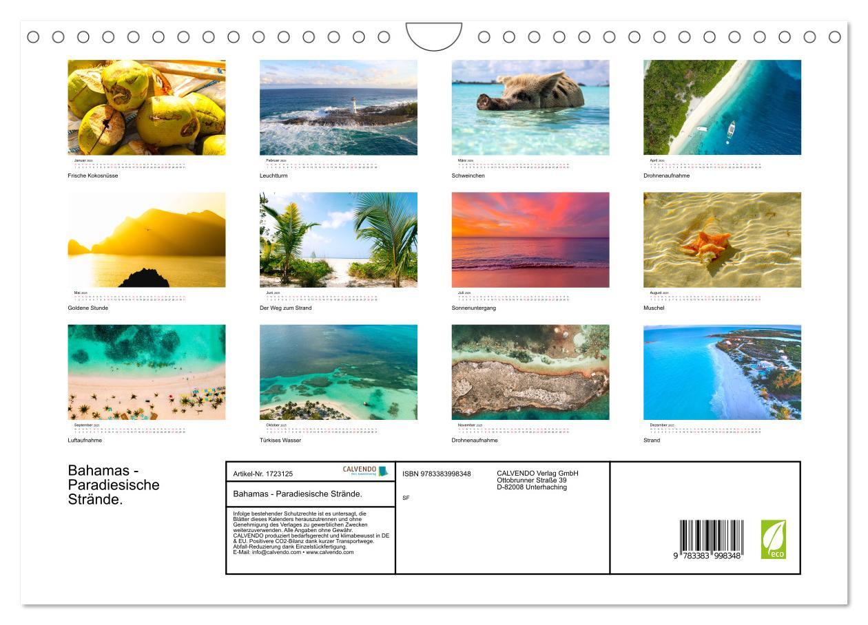 Bild: 9783383998348 | Bahamas - Paradiesische Strände. (Wandkalender 2025 DIN A4 quer),...