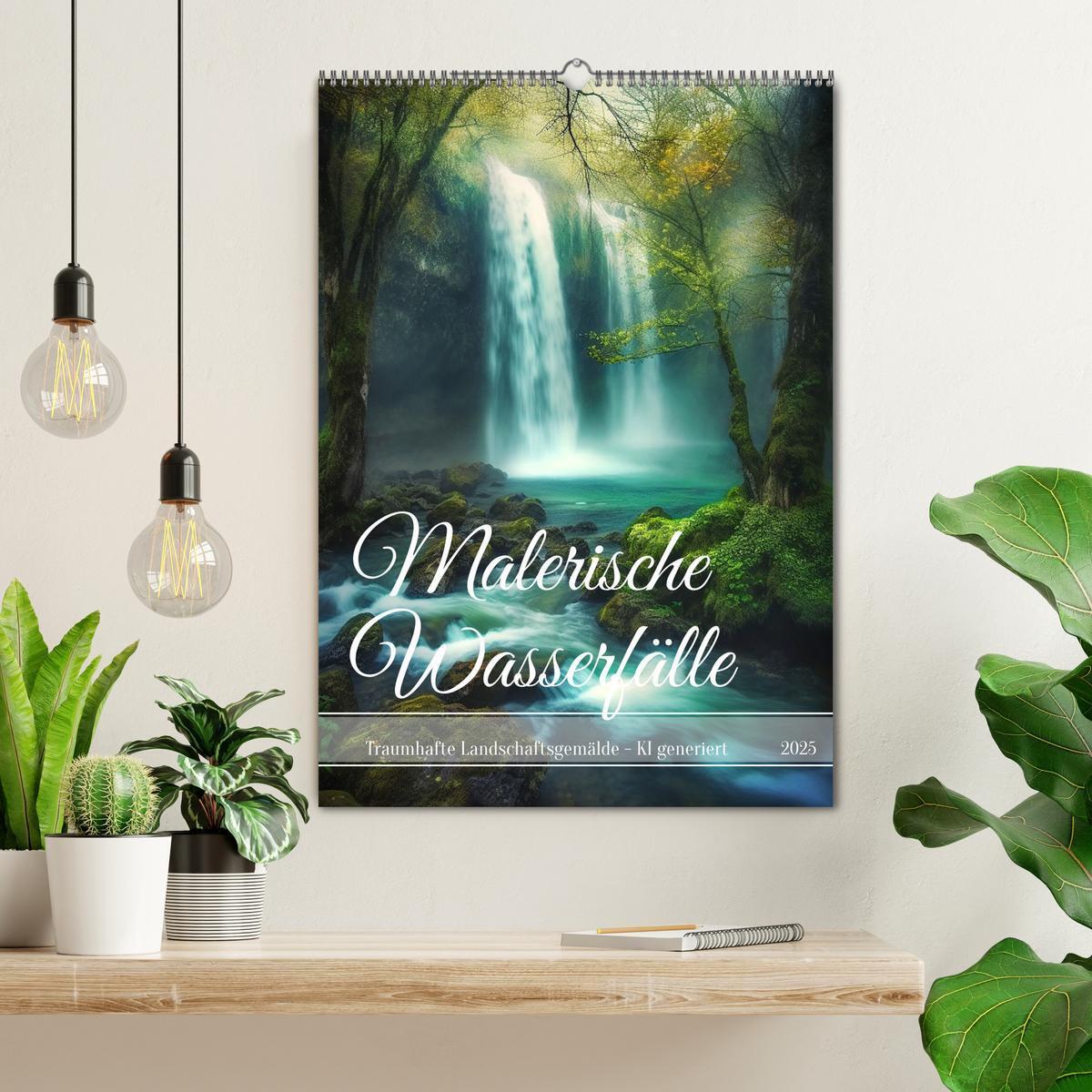 Bild: 9783435856916 | Malerische Wasserfälle (Wandkalender 2025 DIN A2 hoch), CALVENDO...