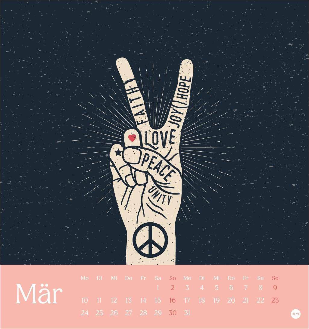 Bild: 9783756408597 | Peace Postkartenkalender 2025 | Kalender | Postkartenkalender Heye