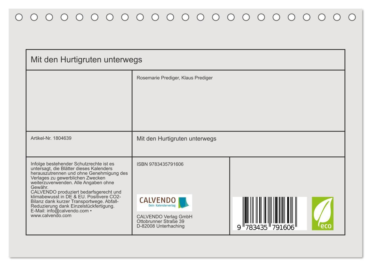 Bild: 9783435791606 | Mit den Hurtigruten unterwegs (Tischkalender 2025 DIN A5 quer),...