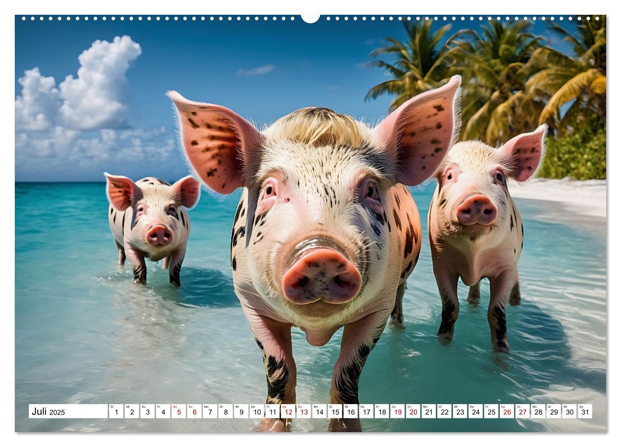 Bild: 9783383834738 | Schwimmende Schweine im Paradies (Wandkalender 2025 DIN A2 quer),...