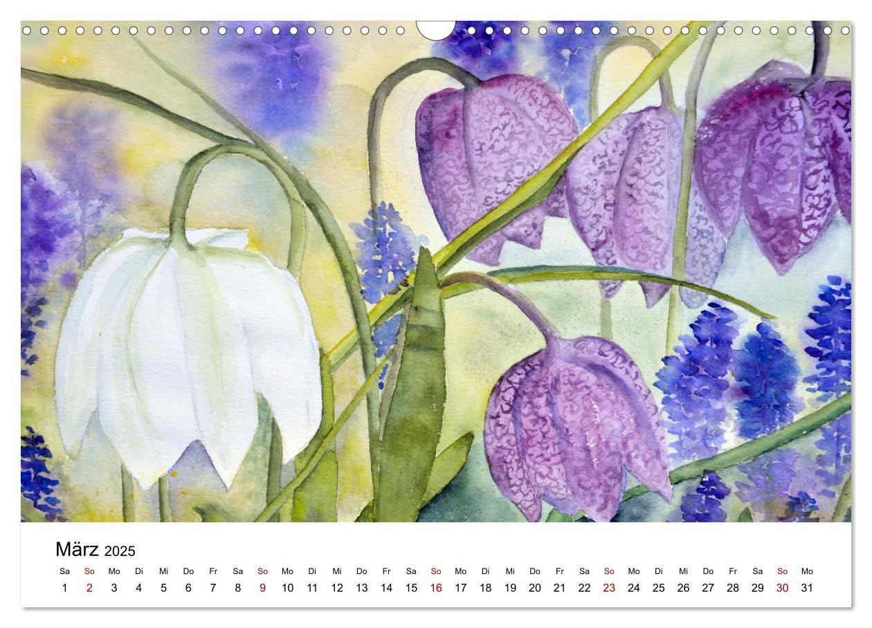 Bild: 9783383807473 | Blumen-Aquarelle (Wandkalender 2025 DIN A3 quer), CALVENDO...