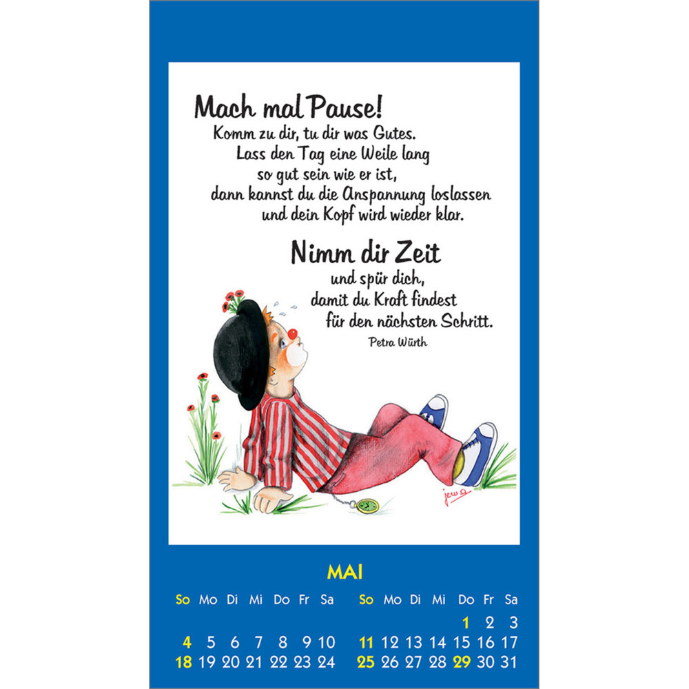 Bild: 9783754893654 | Kleine Clown-Grüße 2025 | Aufkleber-Kalender mit Clown-Motiven | 14 S.