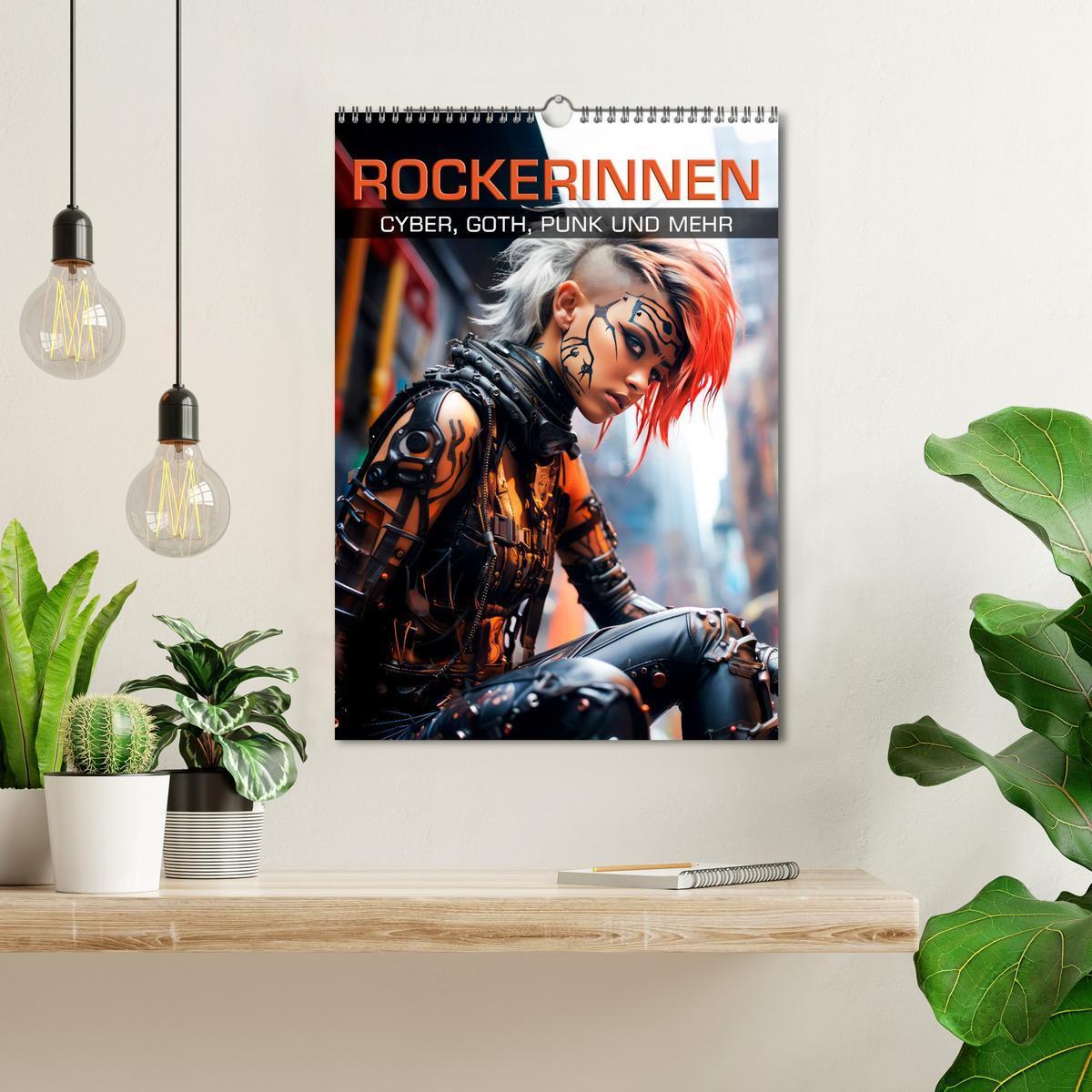 Bild: 9783435848799 | ROCKERINNEN Cyber, Goth, Punk und mehr (Wandkalender 2025 DIN A3...