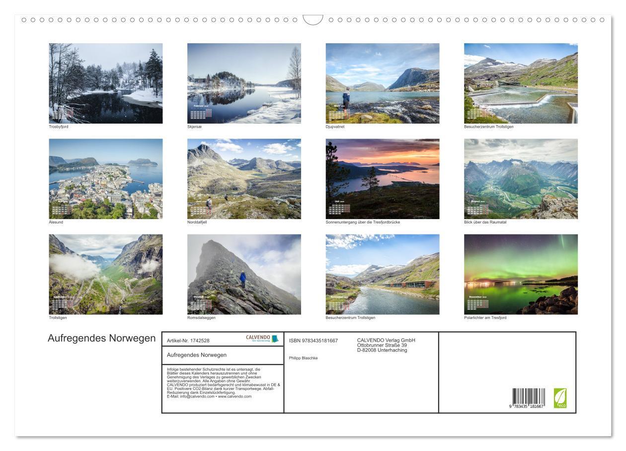 Bild: 9783435181667 | Aufregendes Norwegen (Wandkalender 2025 DIN A2 quer), CALVENDO...