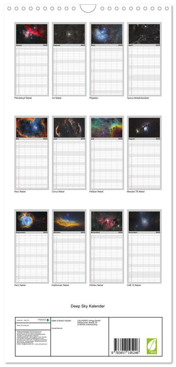 Bild: 9783457195246 | Familienplaner 2025 - Deep Sky Kalender mit 5 Spalten...