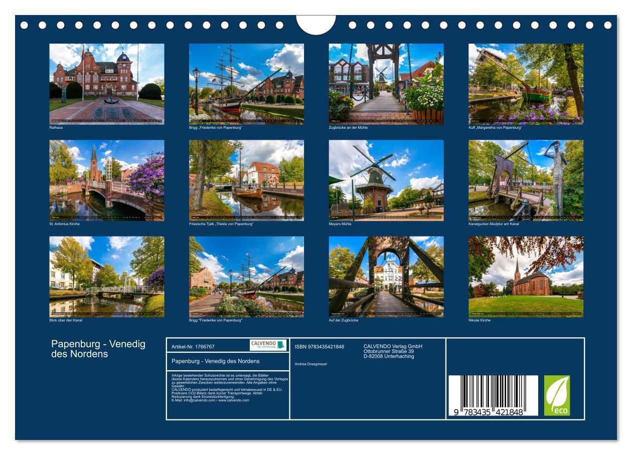 Bild: 9783435421848 | Papenburg - Venedig des Nordens (Wandkalender 2025 DIN A4 quer),...