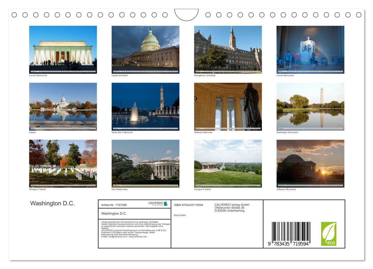 Bild: 9783435719594 | Washington D.C. (Wandkalender 2025 DIN A4 quer), CALVENDO...