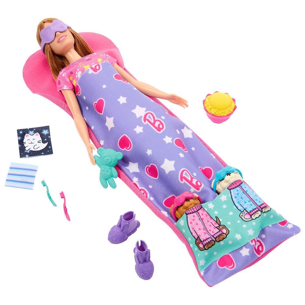 Bild: 194735234592 | Barbie Puppe und Welpen Pyjama-Party-Spielset | Stück | Blister