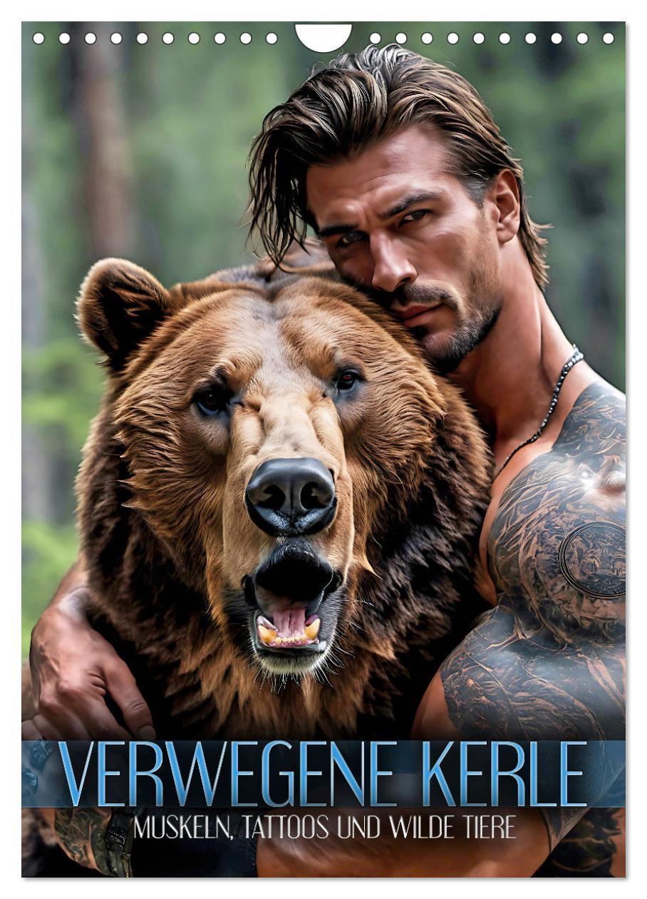 Cover: 9783435845071 | Verwegene Kerle - Muskeln, Tattoos und wilde Tiere (Wandkalender...