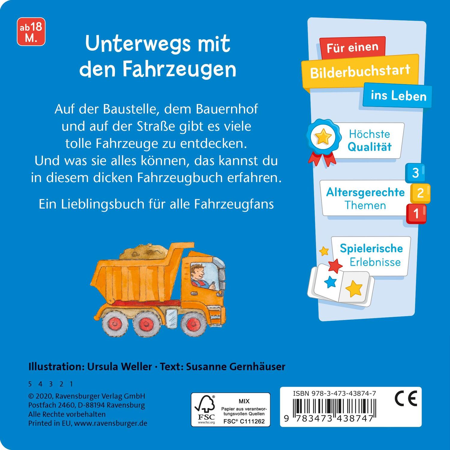 Rückseite: 9783473438747 | Was machen Autos, Bagger und Traktoren? | Susanne Gernhäuser | Buch