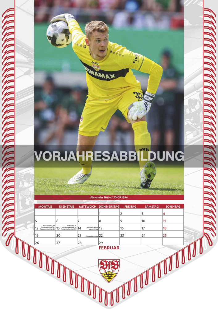 Bild: 4002725994486 | N NEUMANNVERLAGE - VfB Stuttgart 2025 Bannerkalender, 29,7x42cm,...