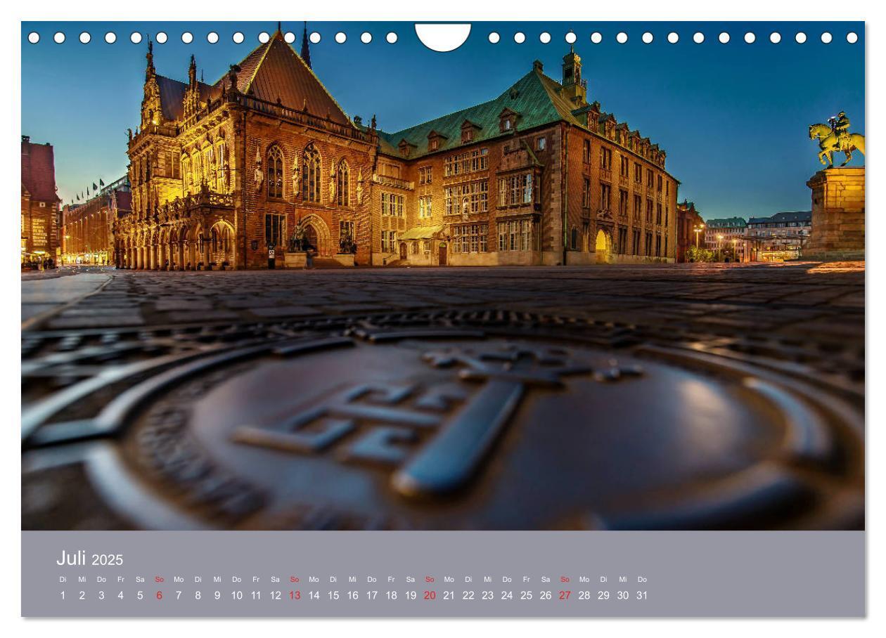 Bild: 9783435177684 | Nachts in Bremen (Wandkalender 2025 DIN A4 quer), CALVENDO...