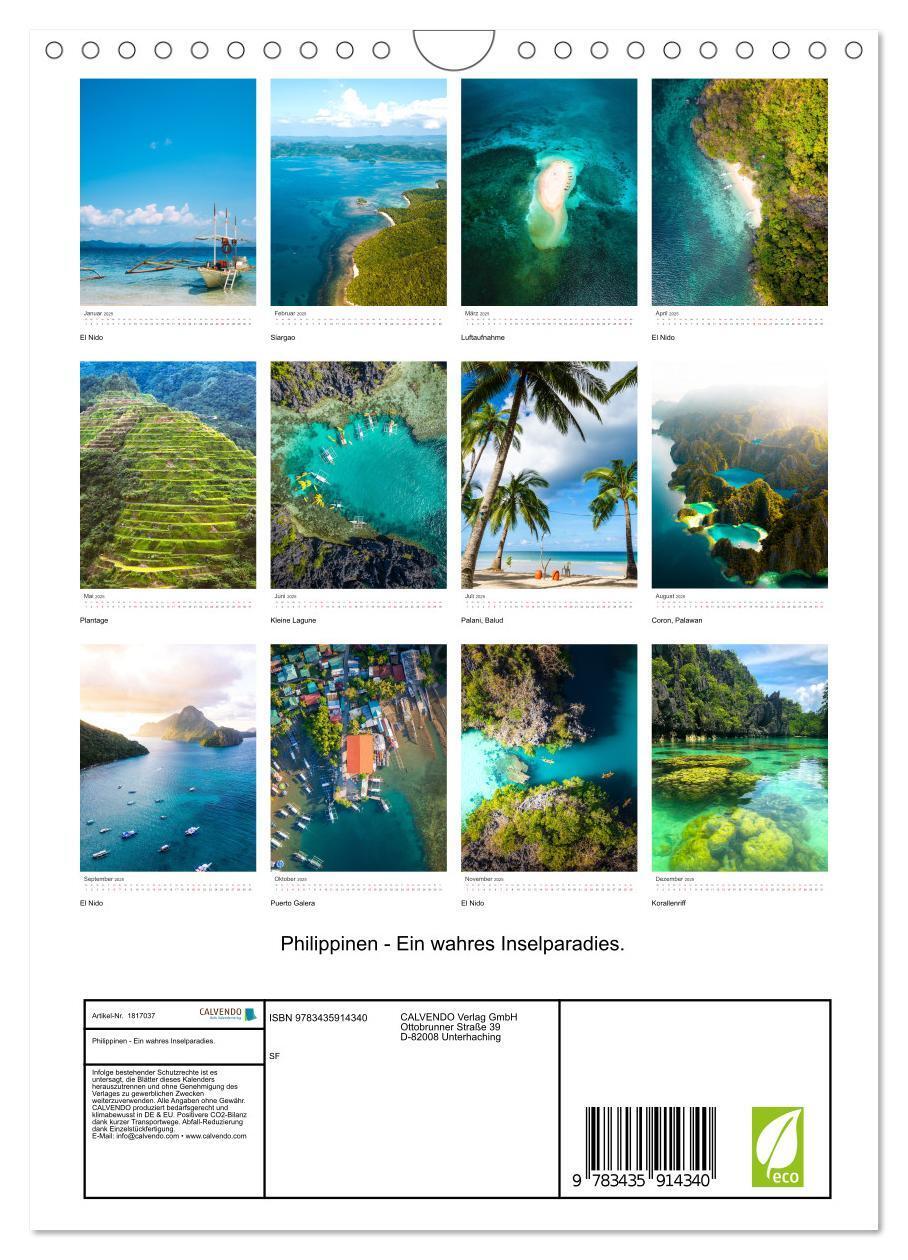 Bild: 9783435914340 | Philippinen - Ein wahres Inselparadies. (Wandkalender 2025 DIN A4...