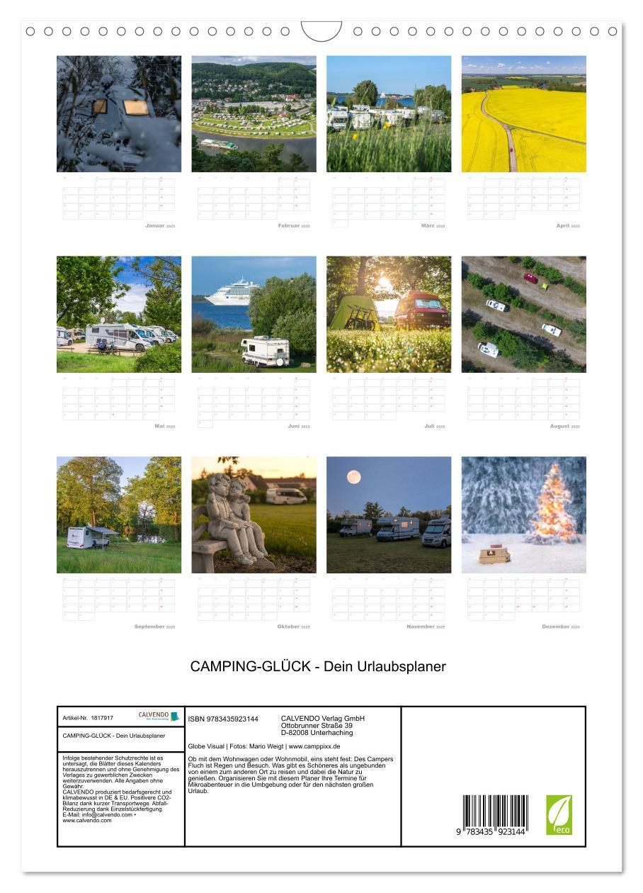 Bild: 9783435923144 | CAMPING-GLÜCK - Dein Urlaubsplaner (Wandkalender 2025 DIN A3 hoch),...