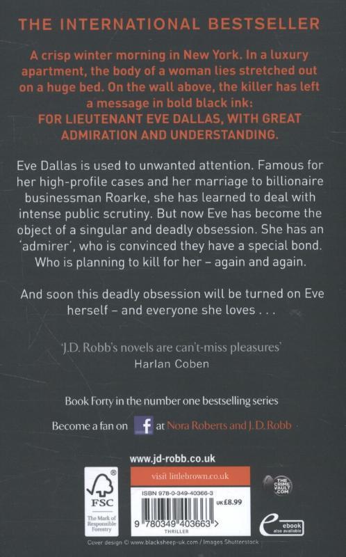 Rückseite: 9780349403663 | Obsession in Death | In Death 40, Eve Dallas | J D Robb | Taschenbuch