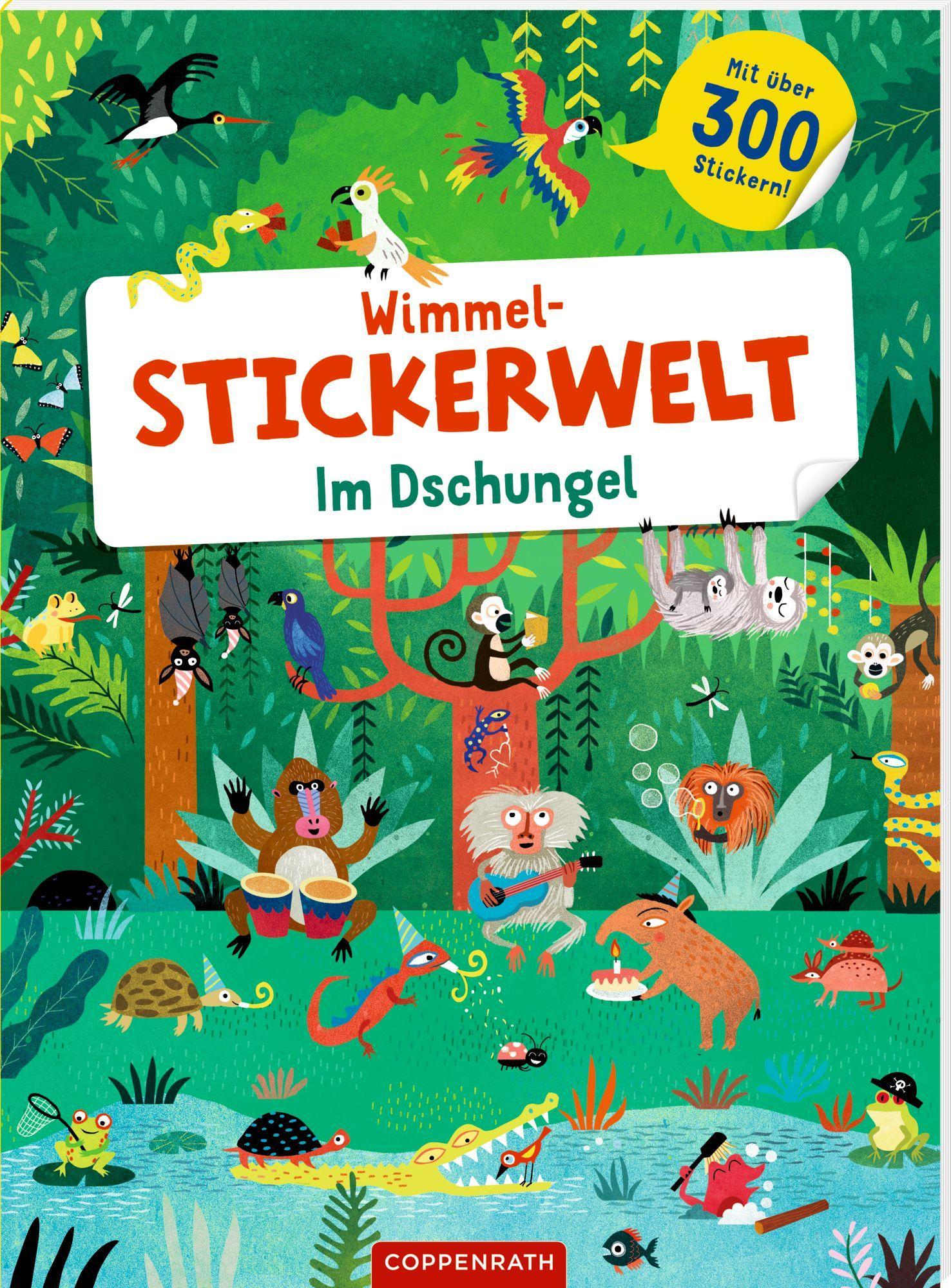 Cover: 9783649672104 | Wimmel-Stickerwelt - Im Dschungel | Mit über 300 Stickern | Johnson