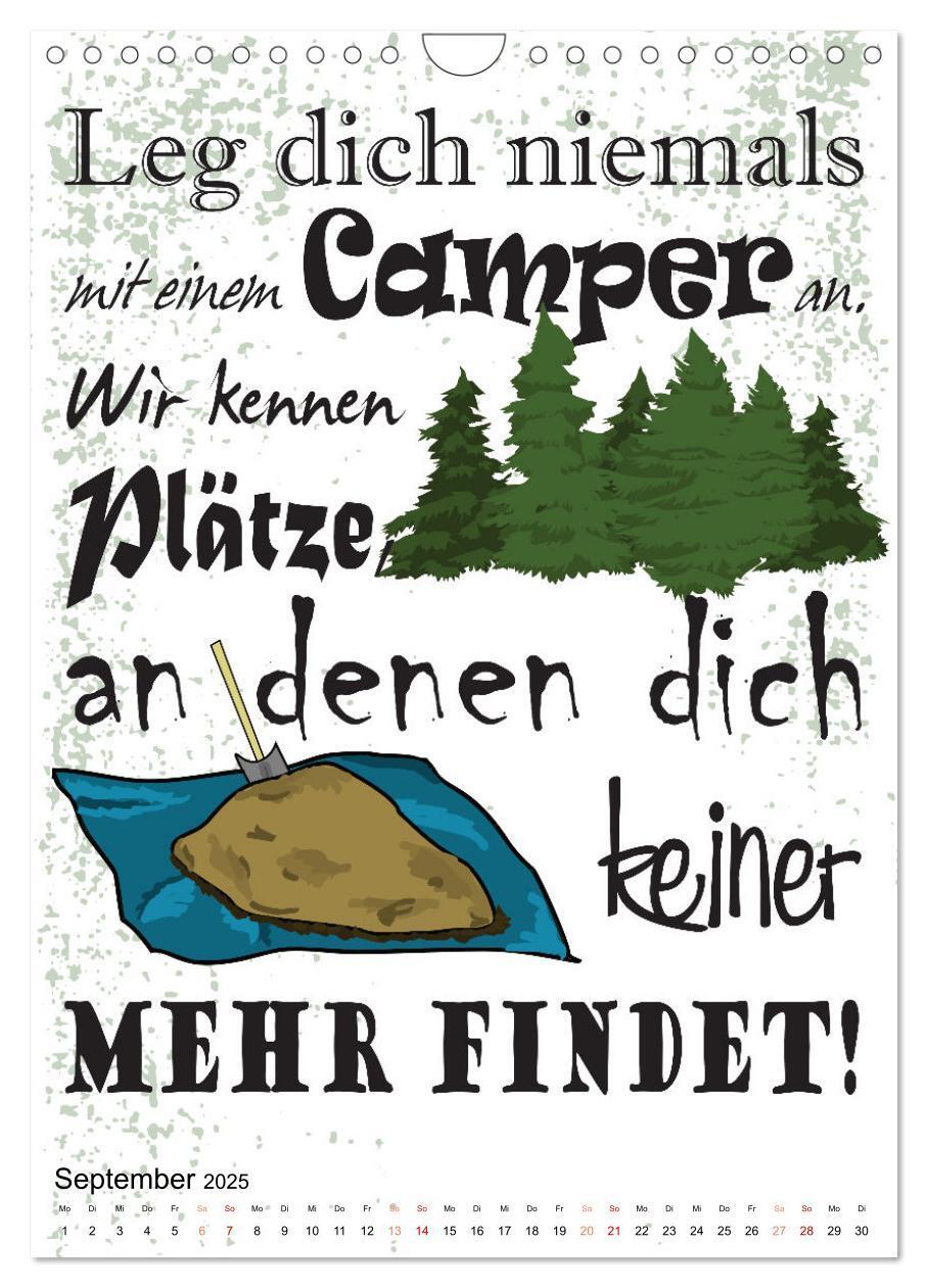 Bild: 9783435889983 | CampingSprüche (Wandkalender 2025 DIN A4 hoch), CALVENDO...