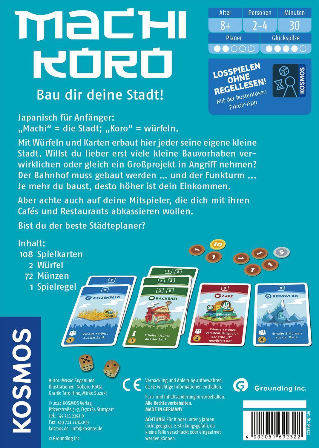 Bild: 4002051692322 | Machi Koro | Für 2 - 4 Spieler | Spiel | Deutsch | 2014 | Kosmos