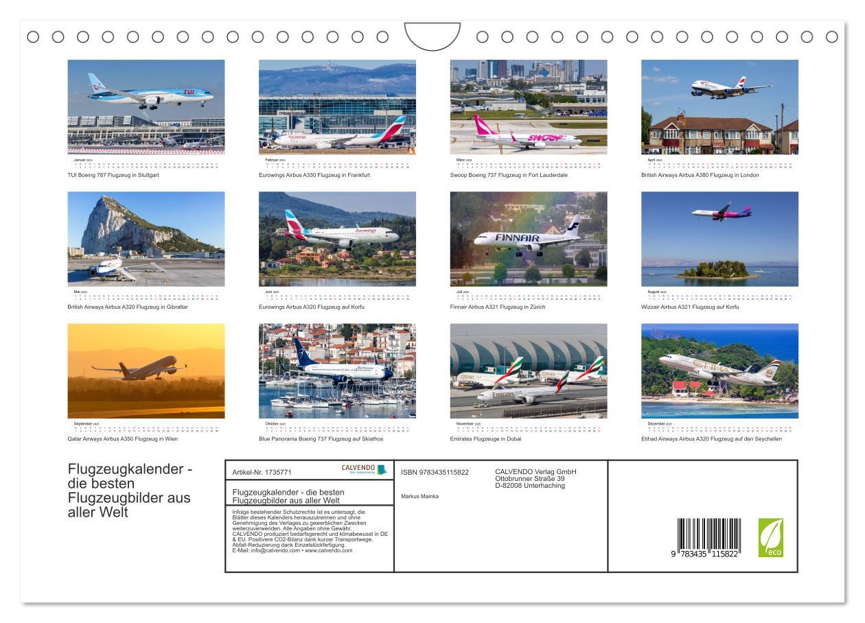 Bild: 9783435115822 | Flugzeugkalender - die besten Flugzeugbilder aus aller Welt...