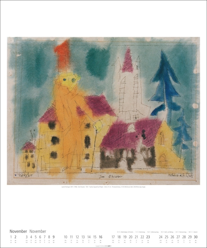 Bild: 9783839900147 | Lyonel Feininger Kalender 2025 | Lyonel Feininger | Kalender | 14 S.