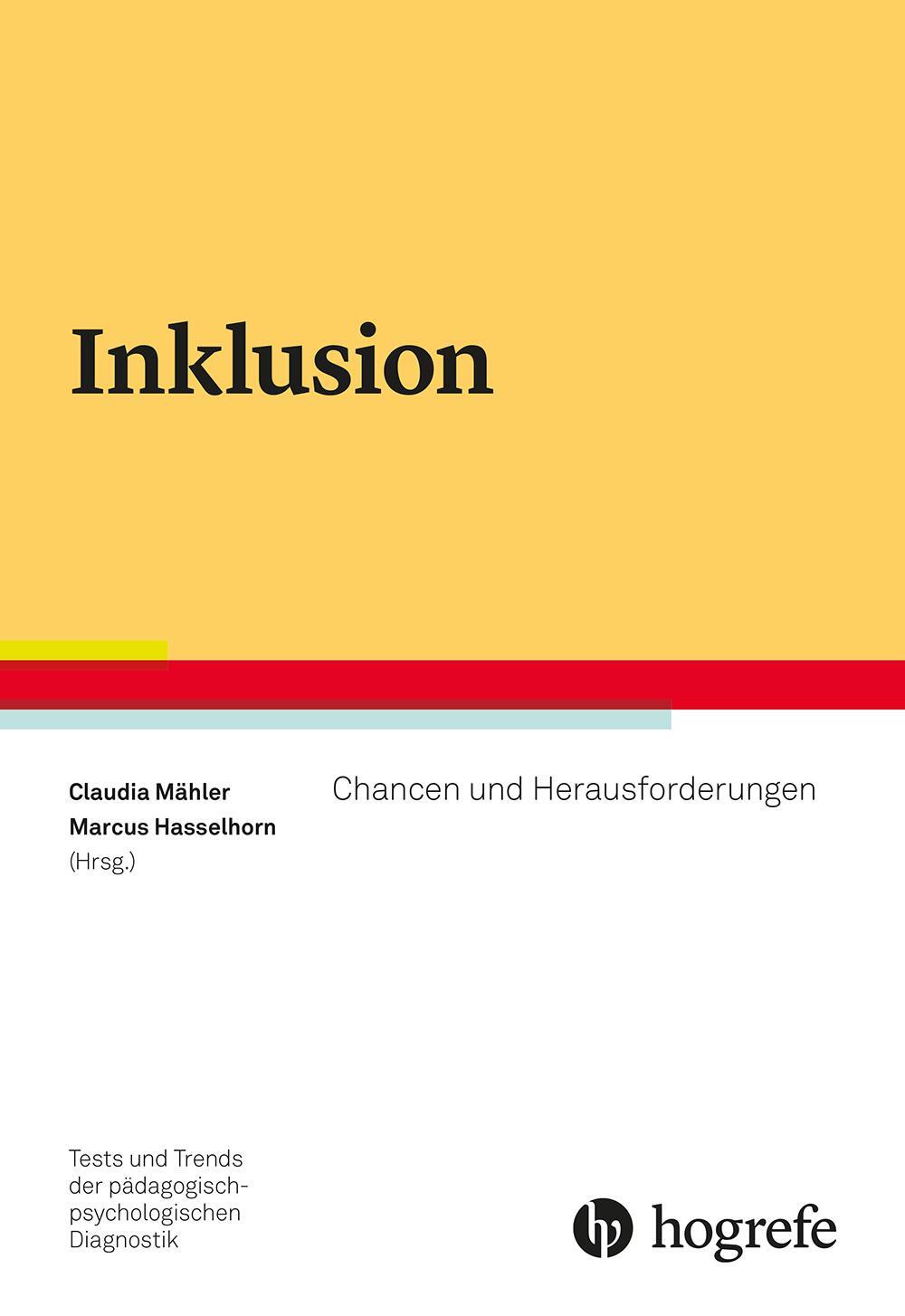 Cover: 9783801731472 | Inklusion | Chancen und Herausforderungen | Claudia Mähler (u. a.)