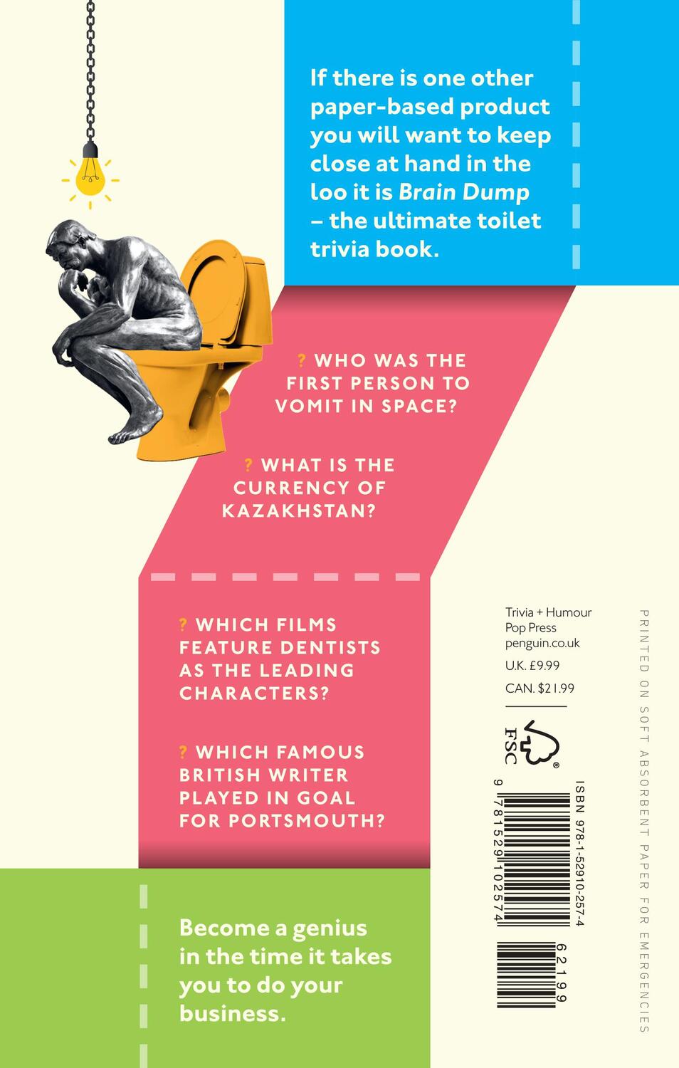 Rückseite: 9781529102574 | Brain Dump | Become a Genius on the Loo | Geoff Tibballs | Taschenbuch