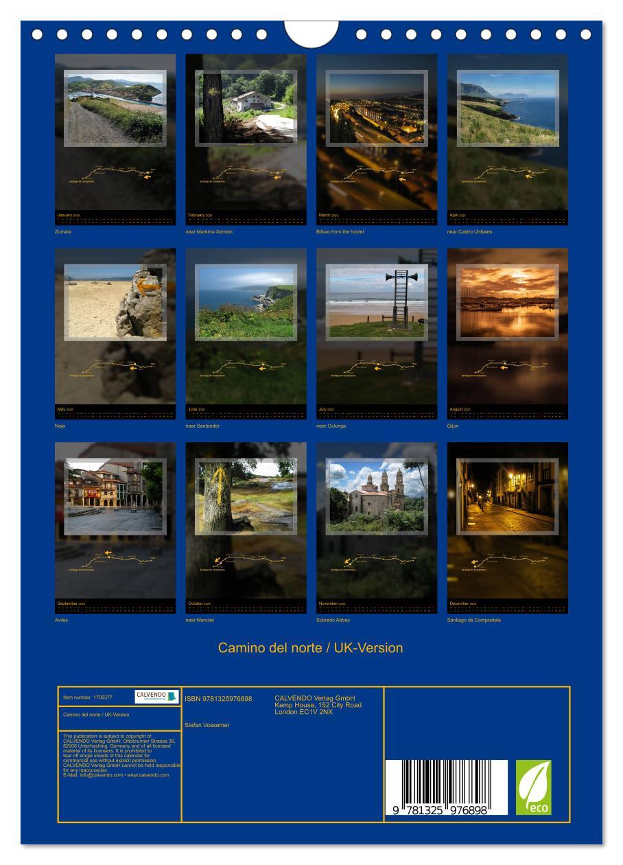 Bild: 9781325976898 | Camino del norte / UK-Version (Wall Calendar 2025 DIN A4 portrait),...