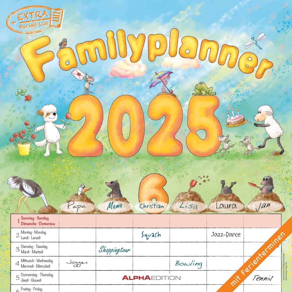 Cover: 4251732343118 | Alpha Edition - Familienplaner Cartoon 2025 Broschürenkalender,...