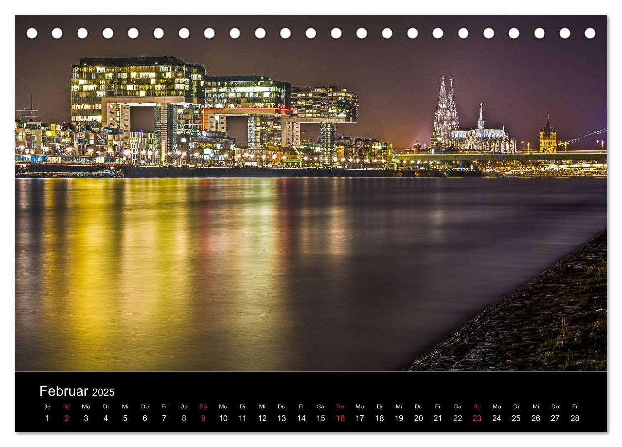 Bild: 9783435575718 | Köln Impressionen bei Nacht (Tischkalender 2025 DIN A5 quer),...