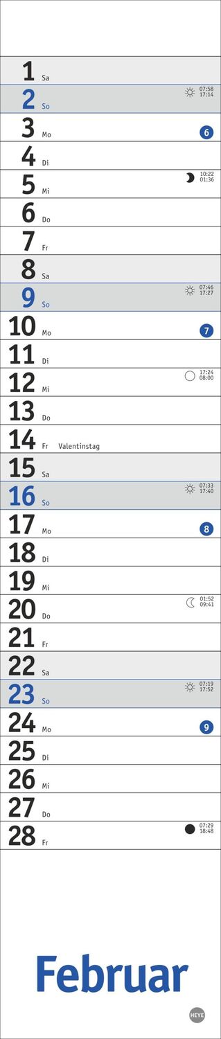 Bild: 9783756406357 | Langplaner mini, blau 2025 | Kalender | Bürokalender Heye | 13 S.