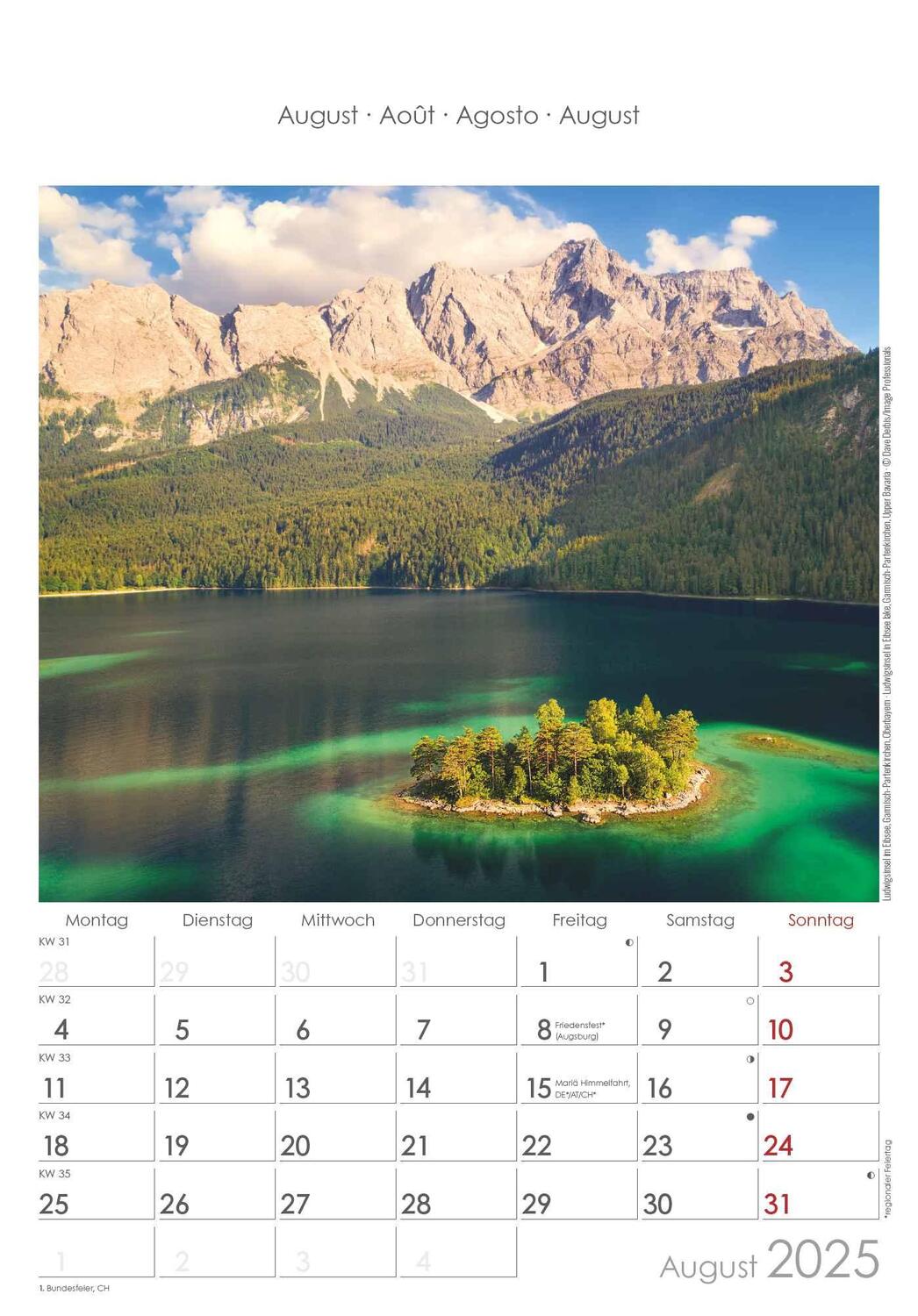 Bild: 4251732341190 | Bayern 2025 - Bild-Kalender 23,7x34 cm - Regional-Kalender -...