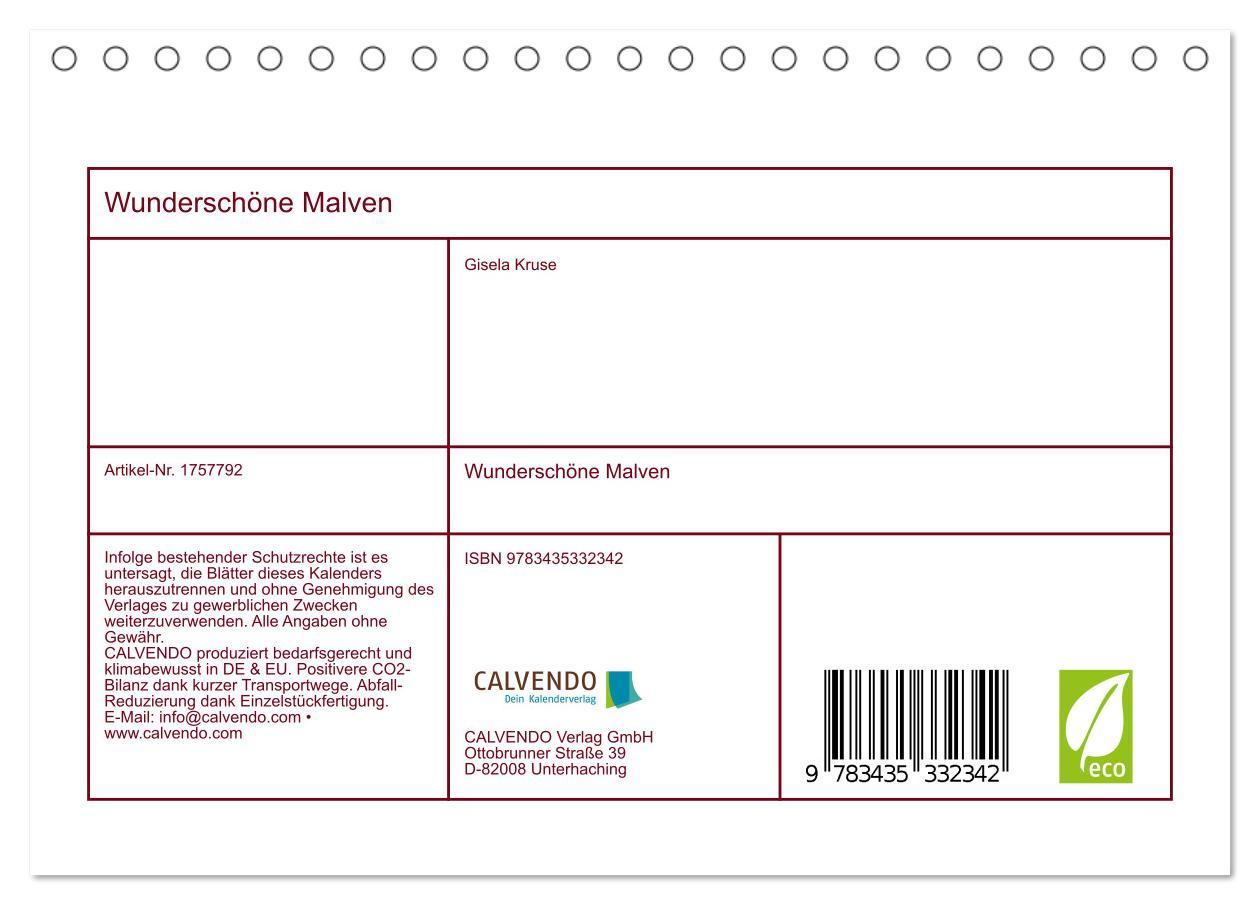 Bild: 9783435332342 | Wunderschöne Malven (Tischkalender 2025 DIN A5 quer), CALVENDO...