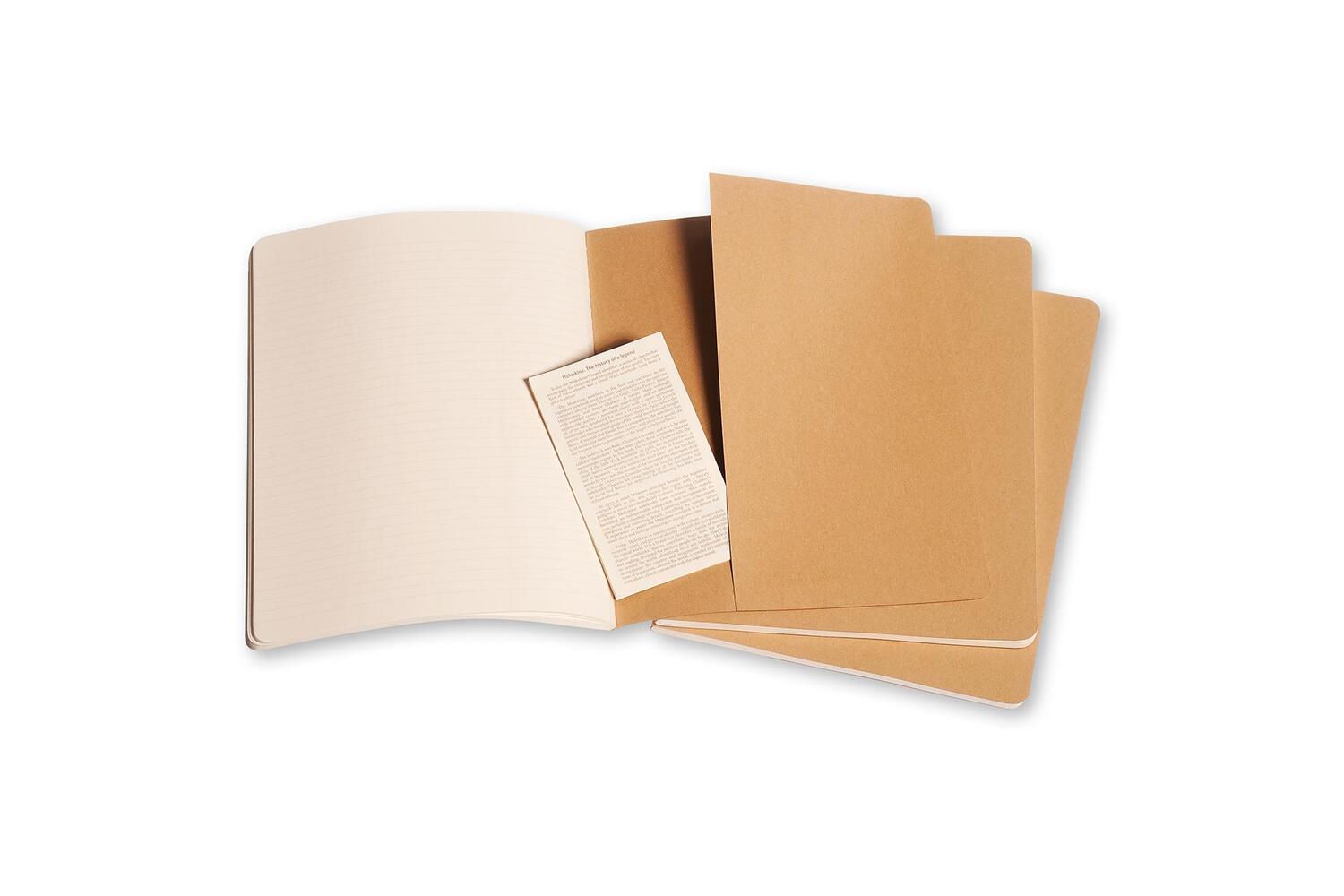 Bild: 9788883705045 | Moleskine Cahier Extra Large liniert packpapierbraun. 3er Pack | Buch